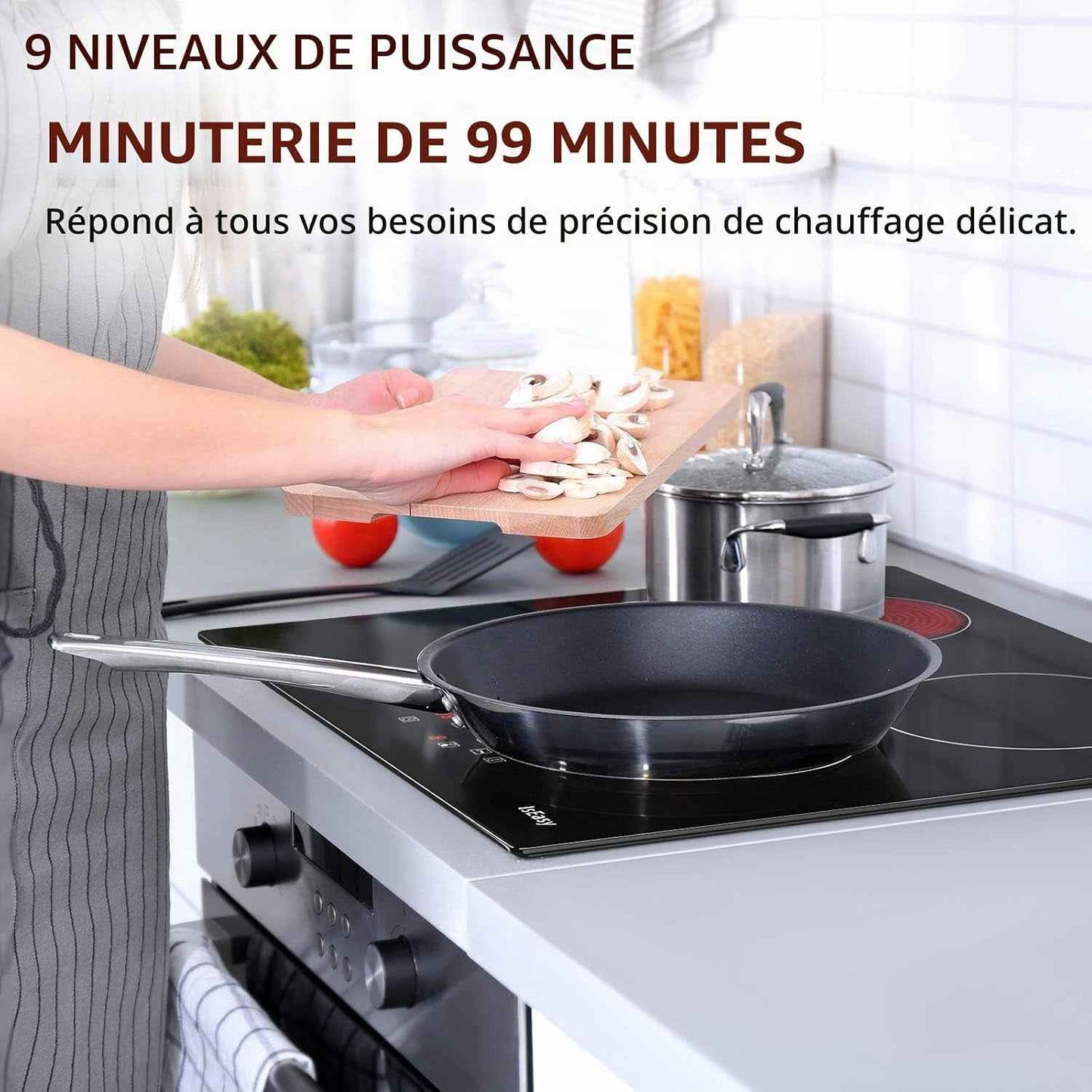 Plaque Vitrocéramique 4 Feux, Table De Cuisson Encastrable - (6000W, 4 Foyers, 60Cm, Autarkic, Tactile, Minuteur, Verre-Céramique