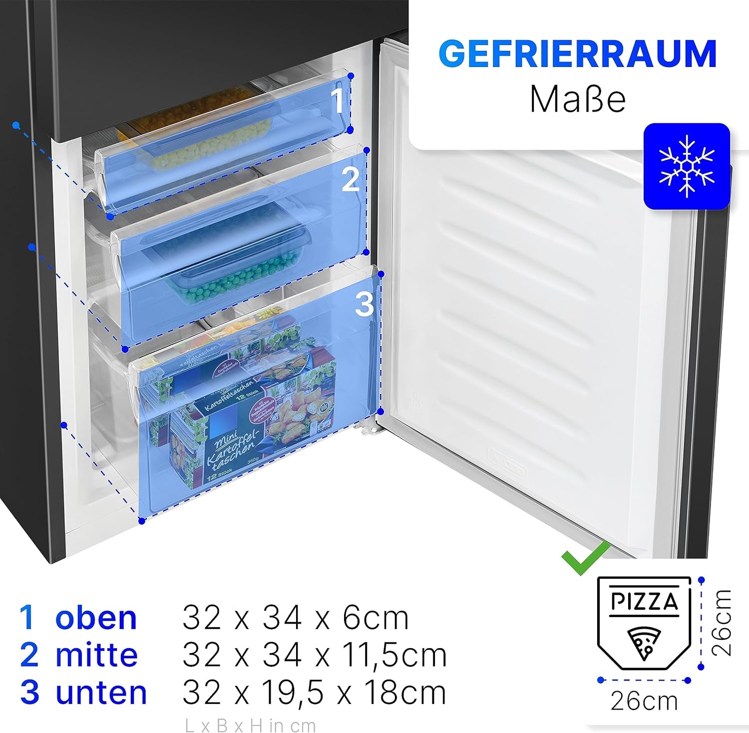 Bomann Réfrigérateur Et Congélateur 175L Noir Kg322-1-Noir, Capacité Nette : 175 Litres, Contrôle De La Température En Continu, Charnières De Porte À Droite, Interchangeables, Pieds Réglables