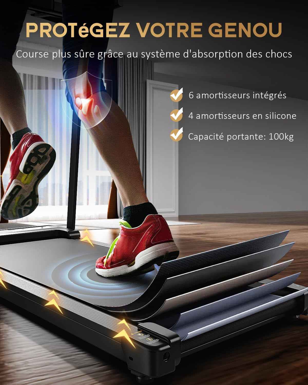 Tapis De Course Marche Pliable - Tapis De Marche Pliable Motorise Walking Pad Electrique Silencieux Tapis Roulant 10 Km/H Treadmill Compact Pour La Maison Et Le Bureau