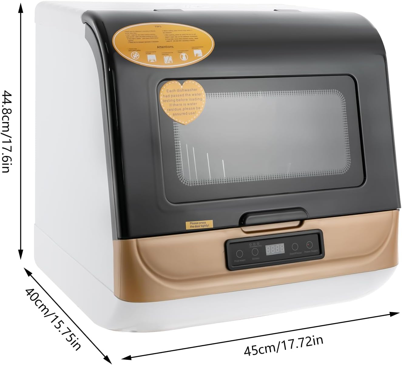 Mini Lave-Vaisselle Table Espace Couverts Sur Mesure Maison Bureau Camping Dortoirs Lavage Fruits Petit Lave-Vaisselle Portable Multifonction Pas D'Installation Nettoyage Complet (Or)