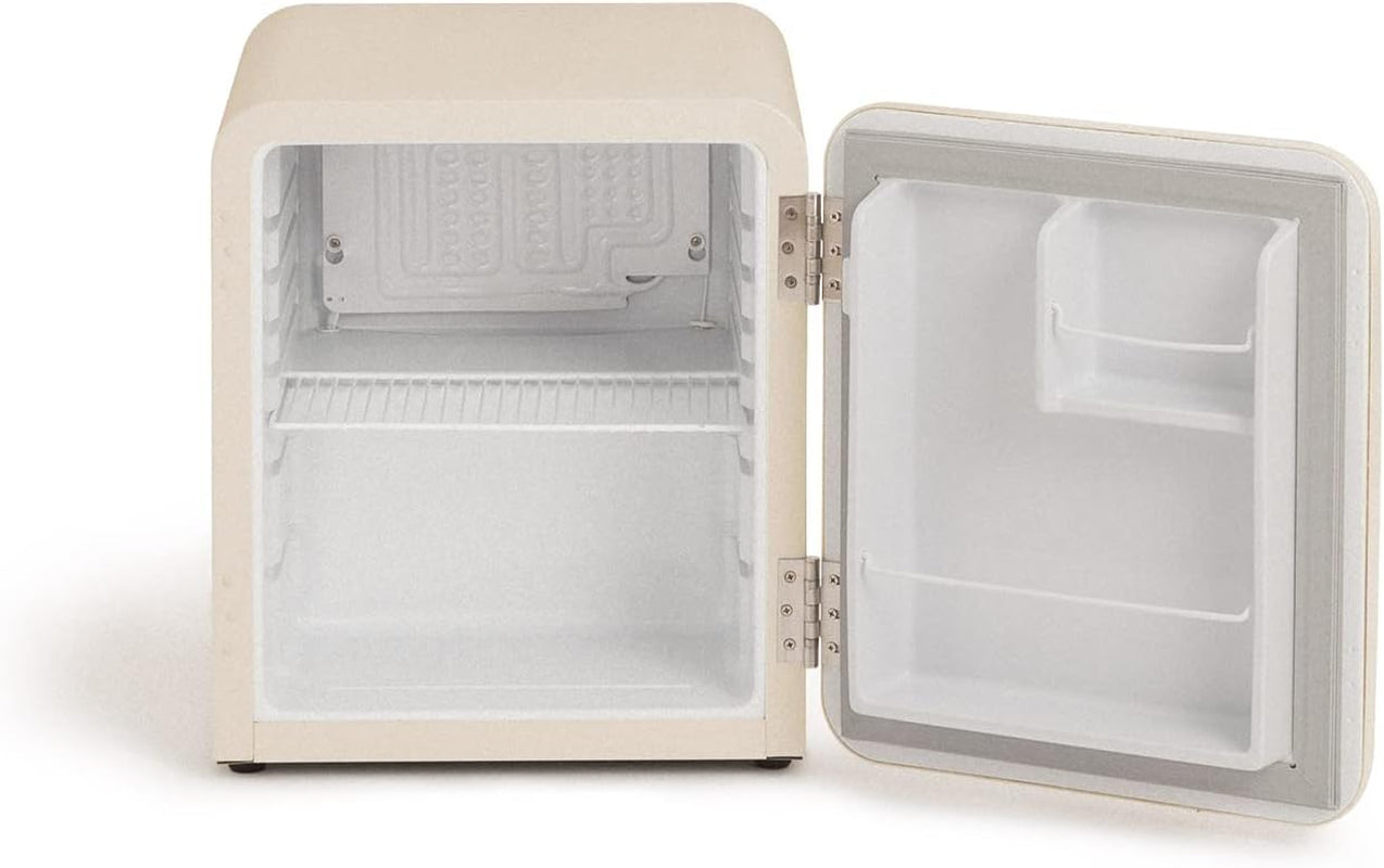 / RETRO FRIDGE 50 Black/Réfrigérateur Blanc Cassé Avec Poignée Noir/Pratique Et Fonctionnel, Matériaux Résistants