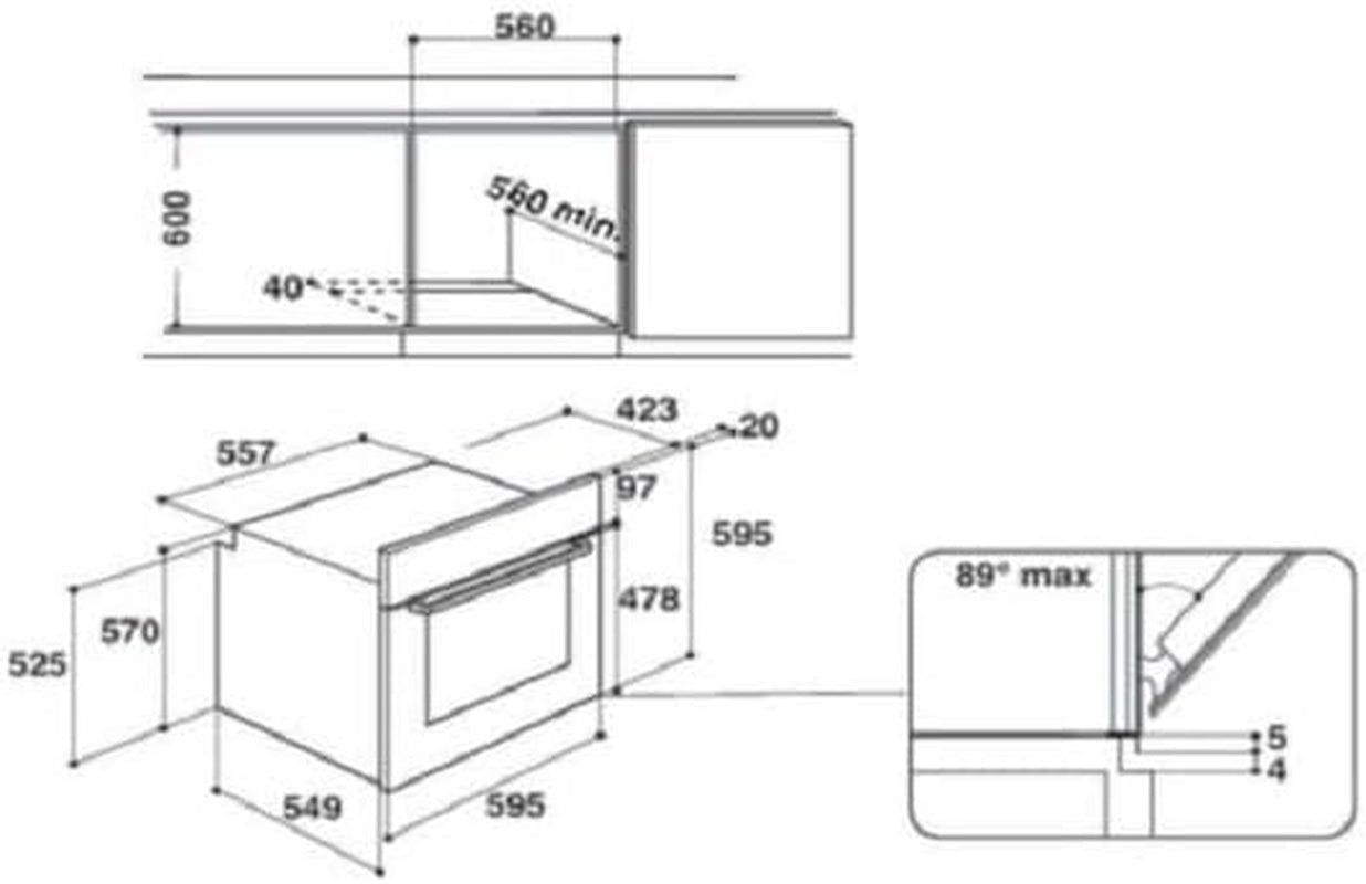 INDESIT Four Encastrable Catalyse IFW6540CIX, 71 Litres, 8 Modes De Cuisson