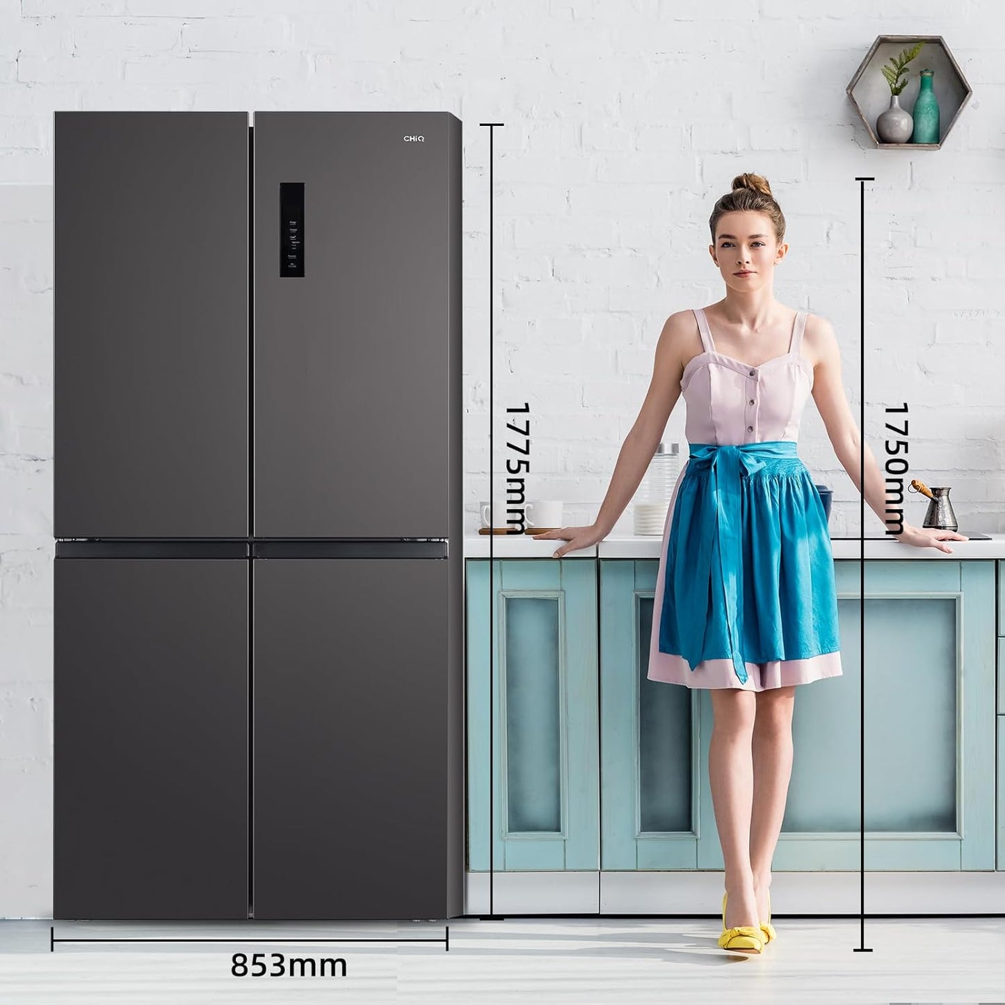 Réfrigérateur Américain À Portes Multiples CCD503NEIBE, 177 Cm De Hauteur, 69 Cm De Profondeur, Total De 503 Litres, Compresseur À Inverter, Aucun Givre, Flux D'Air Multiples, Espace Care, Congé