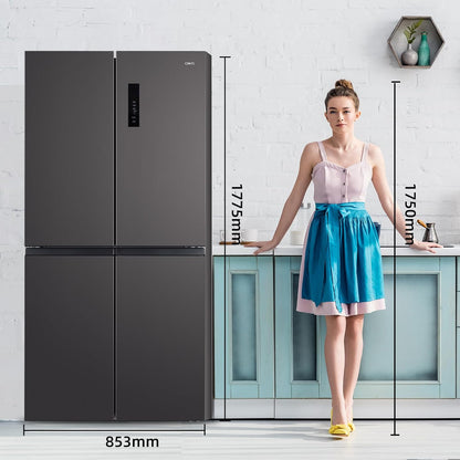 Réfrigérateur Américain À Portes Multiples CCD503NEIBE, 177 Cm De Hauteur, 69 Cm De Profondeur, Total De 503 Litres, Compresseur À Inverter, Aucun Givre, Flux D'Air Multiples, Espace Care, Congé