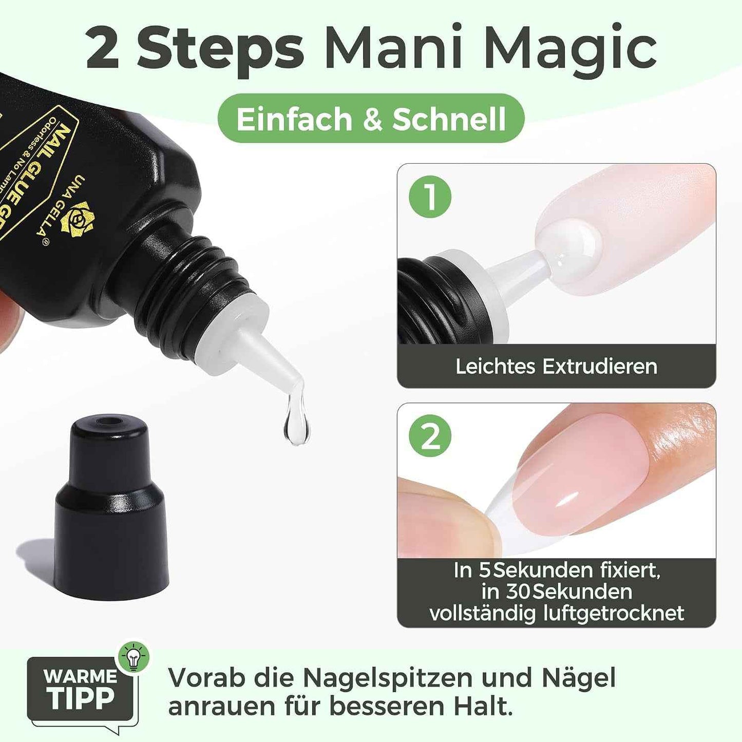 Colle À Ongles Pour Ongles Press on Nails : Séchage Rapide En 10 Secondes, Pas Besoin De Lampe UV, Colle Gel 3 × 5 Ml, Super Forte Pour Faux Ongles, Faux Ongles Et Ongles En Acrylique