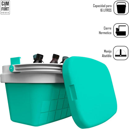 - Réfrigérateur Portable Avec Poignée Rigide - Porte-Nourriture Pour Camping, Plage, Camping - Réfrigérateur Couleur Pâturage Vert - Capacité 16L