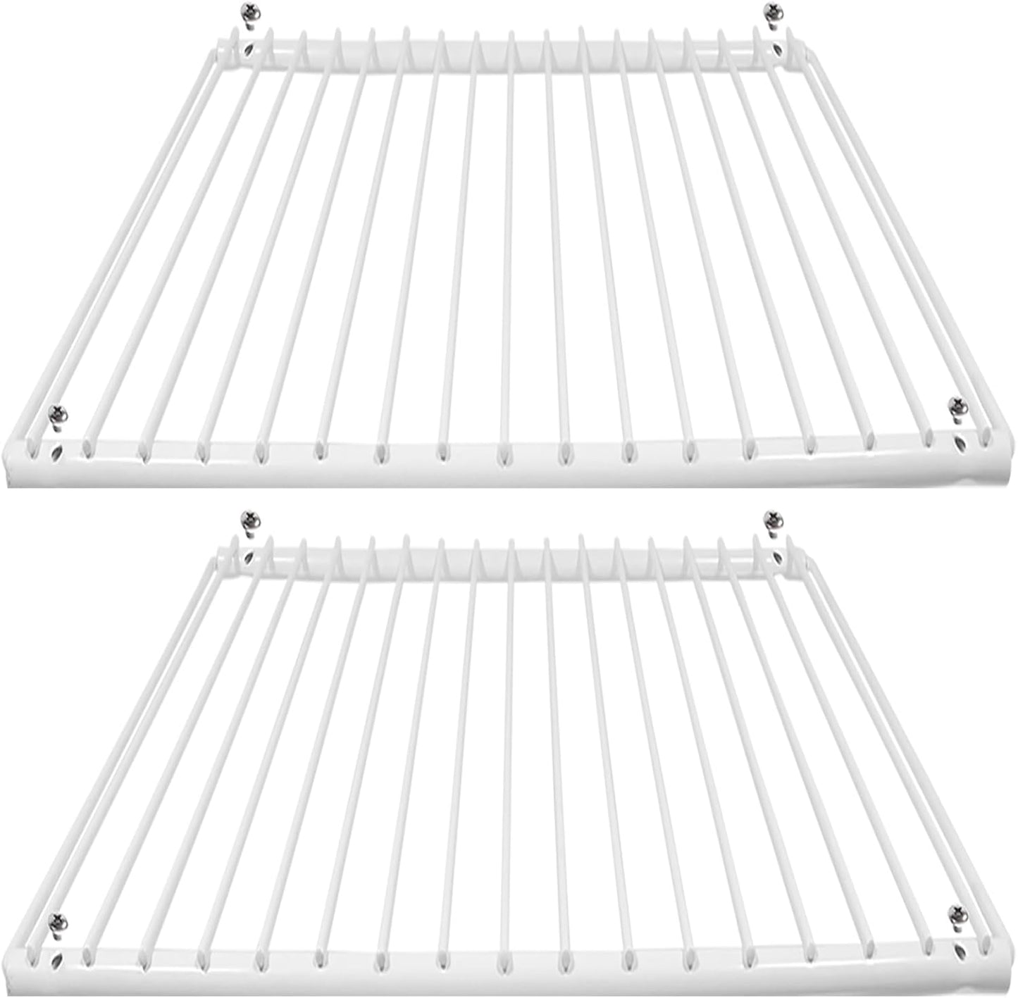 Étagère De Réfrigérateur Compatible Avec Beko Réfrigérateur/Congélateur Réglable Revêtement Plastique Blanc Extensible (Lot De 2 Étagères, Grand, 425 Mm – 670 Mm X 320 Mm)