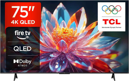TCL 75T6C 75” QLED 4K HDR TV, Fire TV (Téléviseur Intelligent Avec Dolby Vision Et Atmos, HDR10+, Appuyez Et Demandez À Alexa)