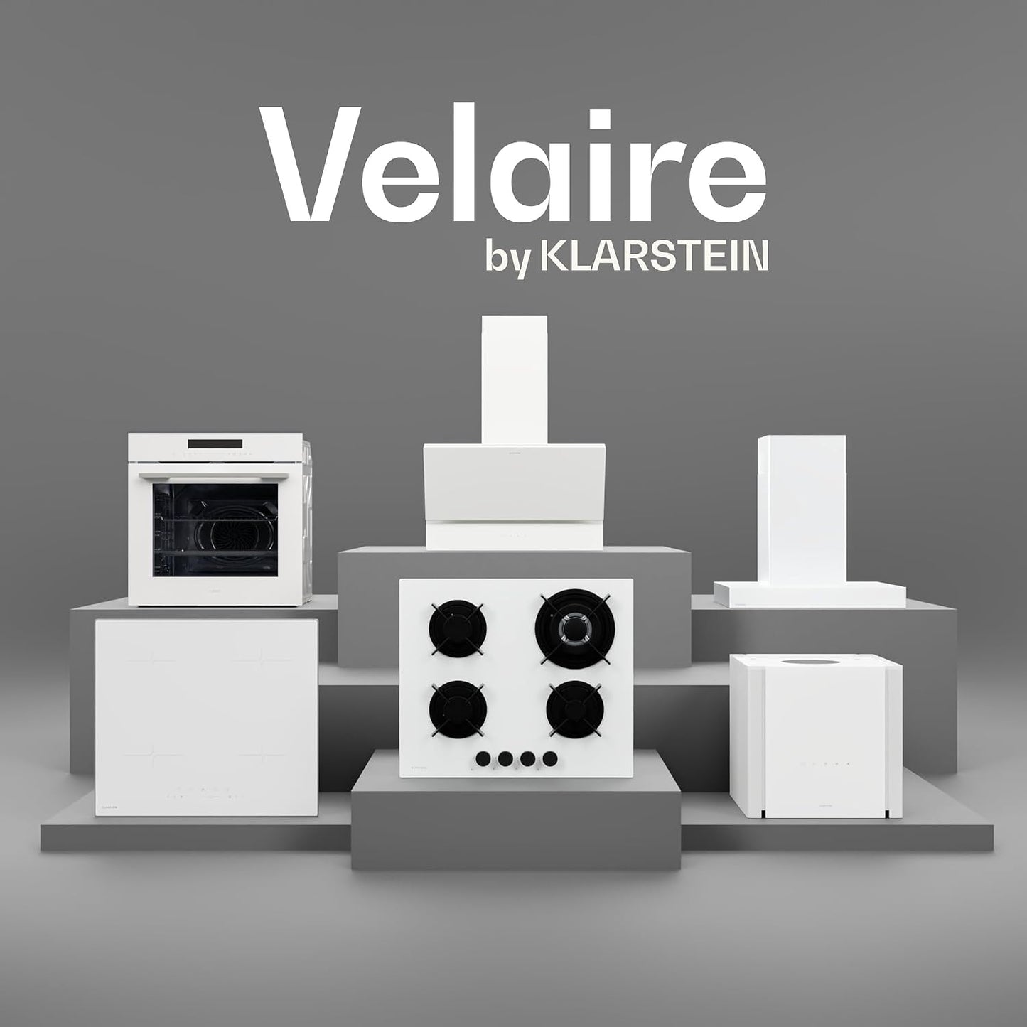 Klarstein Velaire Plaque Induction 60Cm - 4 Zones, 7000W Boost, Curseur Tactile, Minuterie, Sécurité Enfants, Vitrocéramique, Plaque Cuisson Induction Encastrable, Design Minimaliste, Blanc