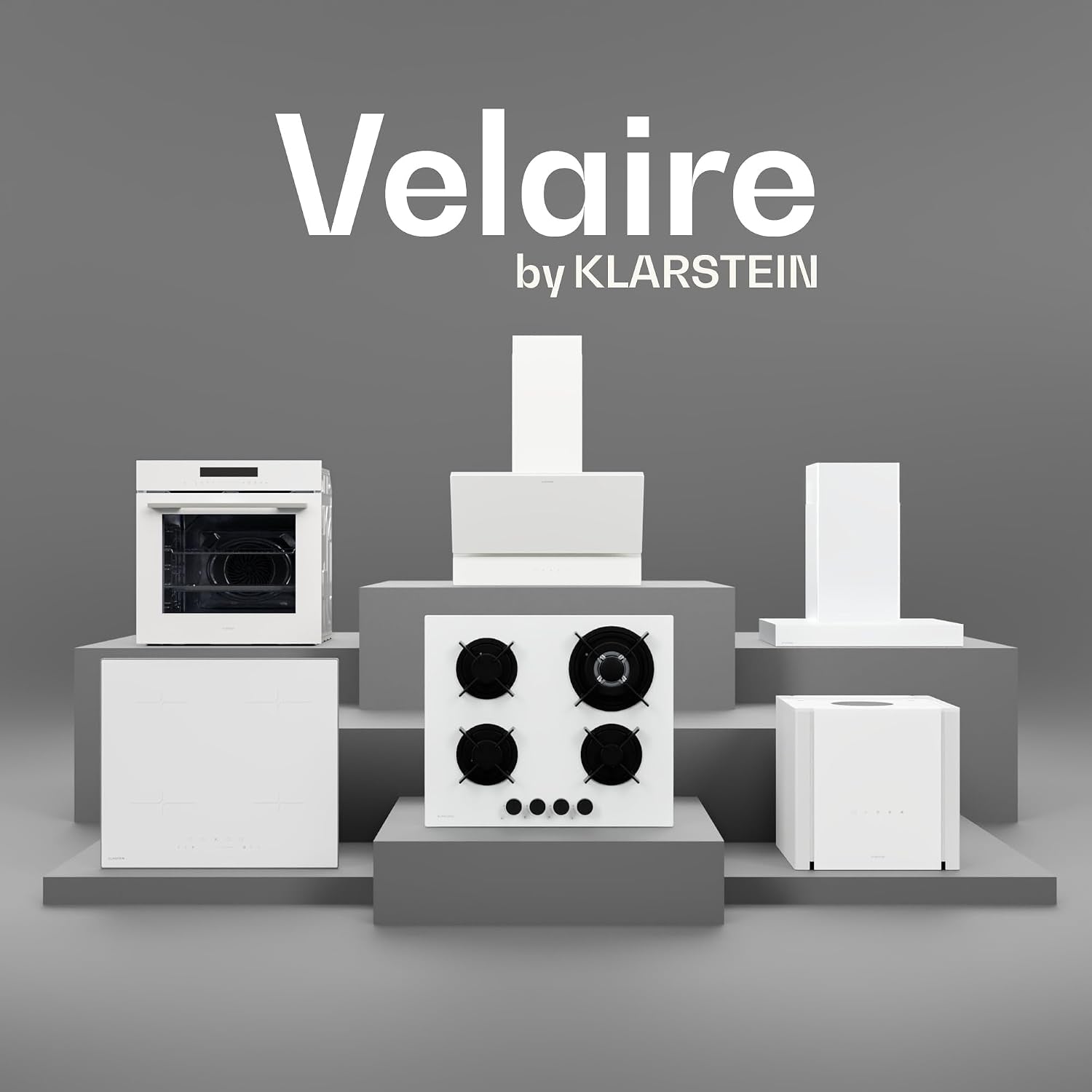 Klarstein Velaire Plaque Induction 60Cm - 4 Zones, 7000W Boost, Curseur Tactile, Minuterie, Sécurité Enfants, Vitrocéramique, Plaque Cuisson Induction Encastrable, Design Minimaliste, Blanc