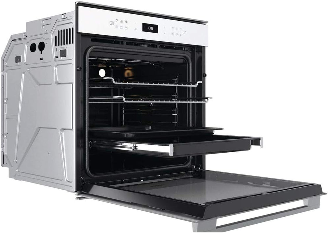 Whirlpool WH Whirpool OM4 4S1 P Four Traditionnel W7 Pyrolytique, Verre Blanc