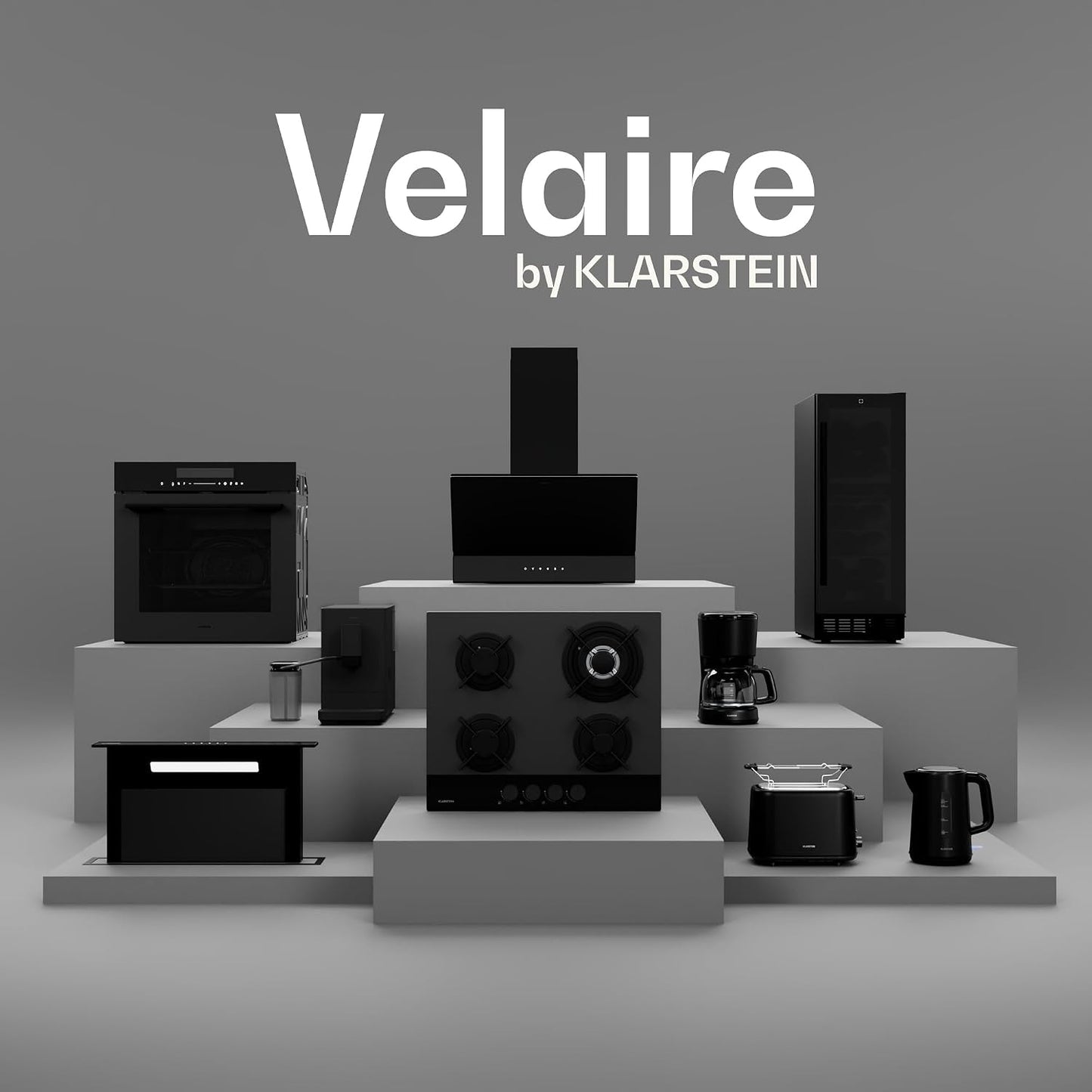Klarstein Velaire Four Encastrable 60 Cm - 74L, 13 Modes, Classe A+, Commandes Tactiles, Nettoyage Facile, Four Électrique Encastrable, Minuterie, Noir