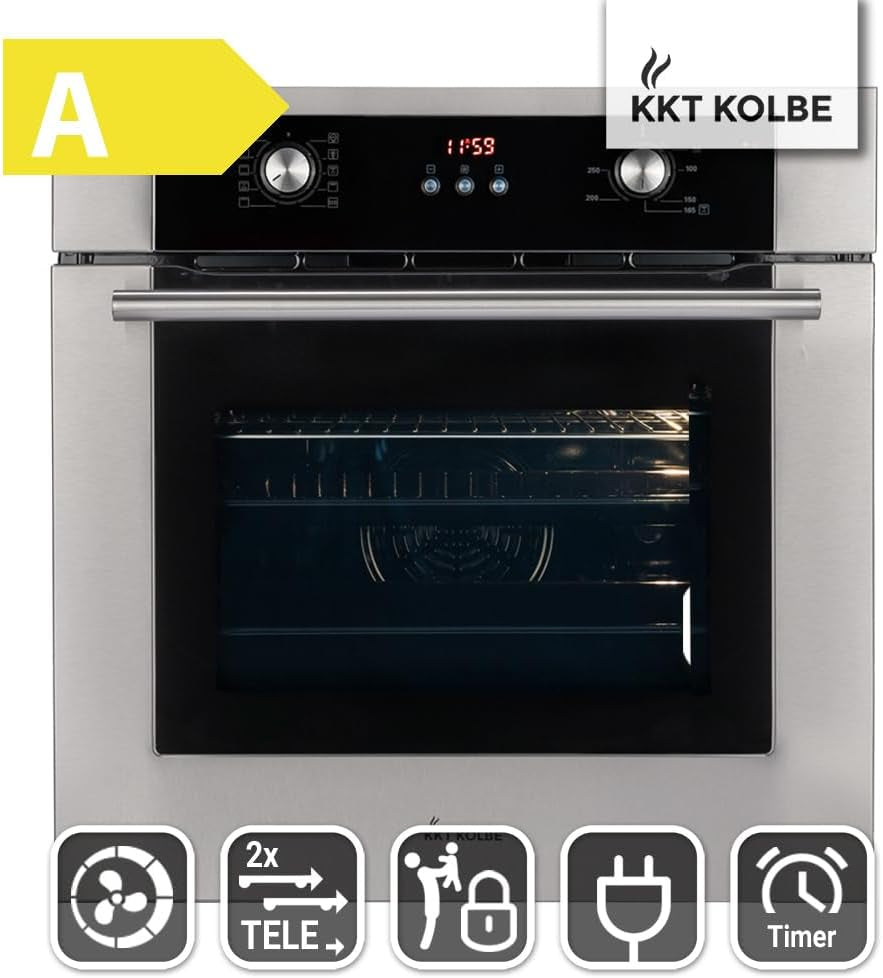 Four Encastrable 60 Cm | 70L | 3Kw | Air Chaud | Tiroirs Télescopiques | Timer Automatique | Double Vitrage D'Isolation Thermique | BO8810SS