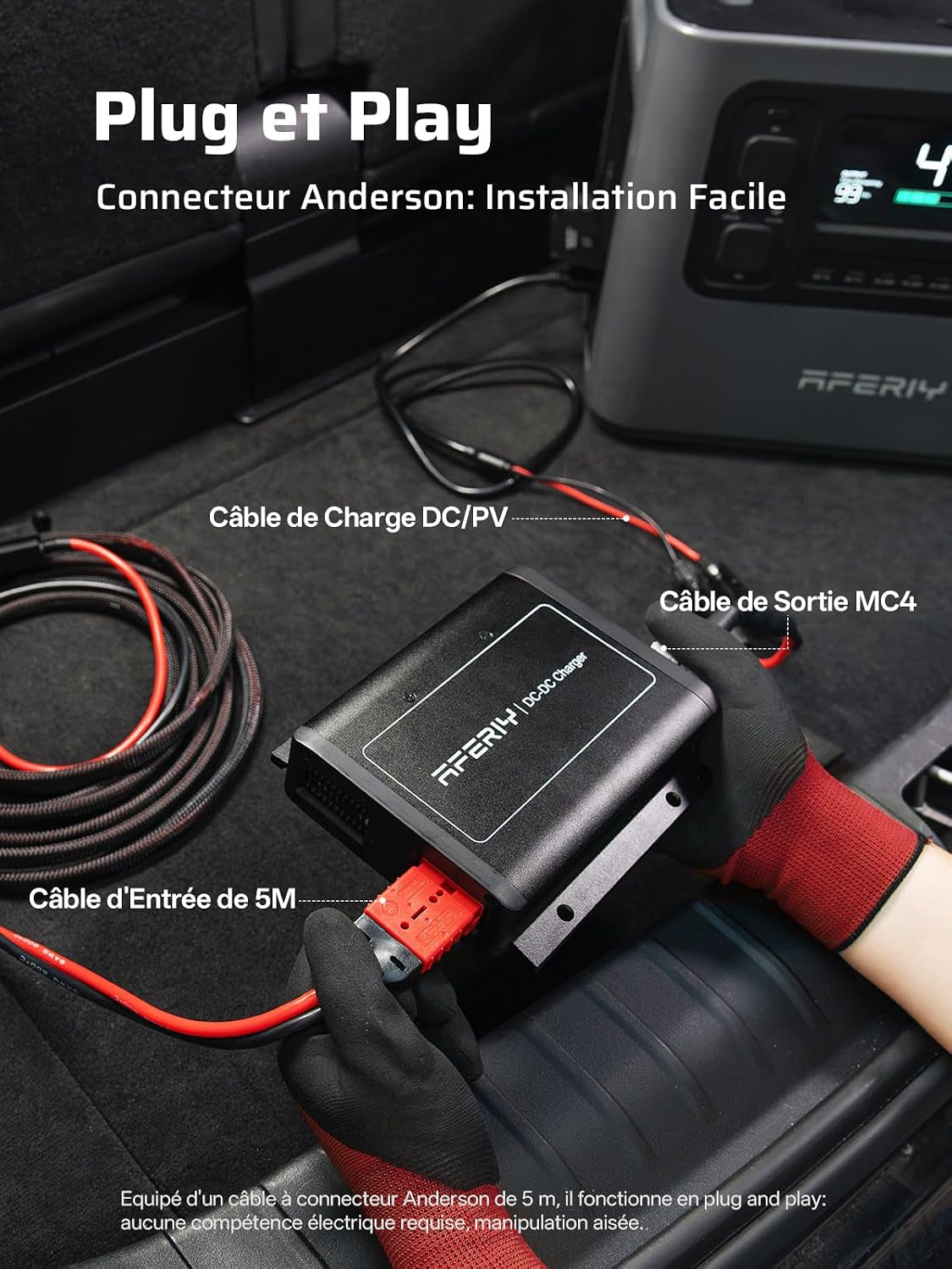 580W Chargeur De Batterie DC-DC, AF-DC060, Chargeur D'Alternateur 6X plus Rapide, Conçu Pour Générateur Électrique Portable, Compatible Avec 99% Stations Solaires Pour Camping-Car, SUV, JEEP
