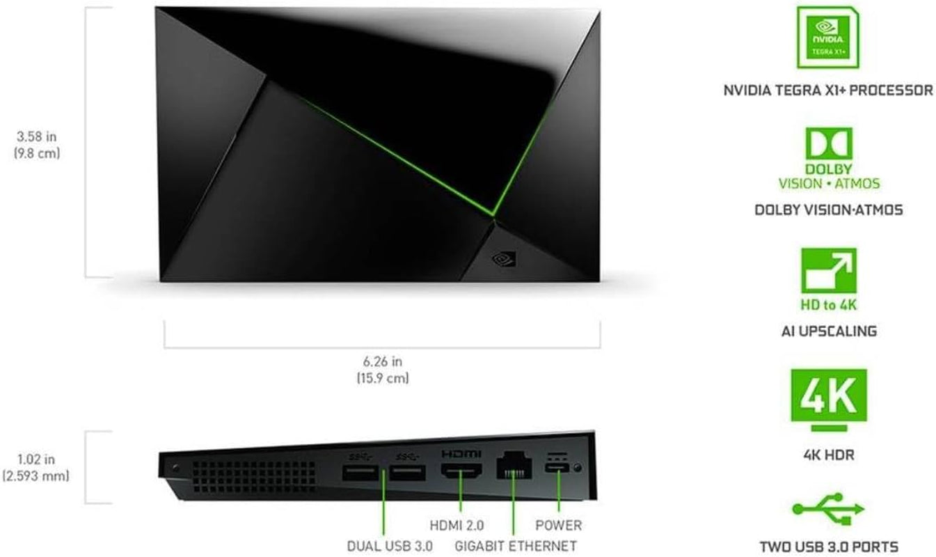 Lecteur Multimédia Et De Streaming  SHIELD Android TV Pro ; Films 4K HDR, Sports En Direct, Dolby Vision-Atmos, Upscaling Amélioré Par L'Ia, Jeux Dans Le Cloud Geforce NOW