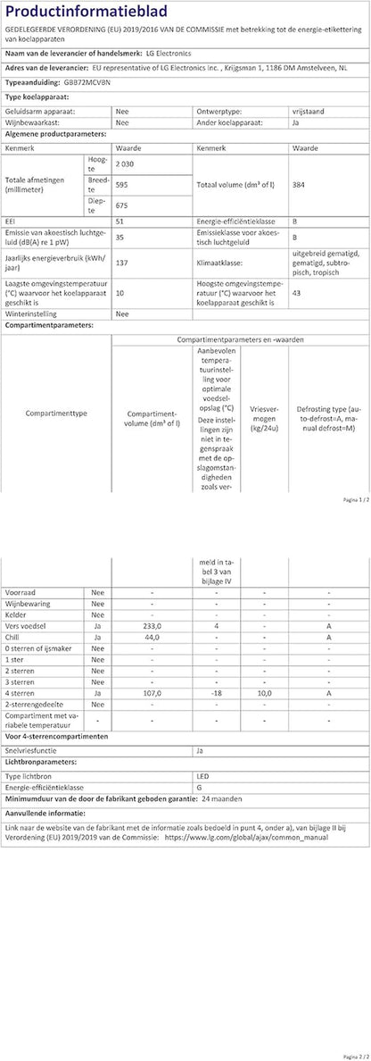Electronics GBB72MCVBN Réfrigérateur-Congélateur - Capacité Utile : 384 L - Classe D'Efficacité Énergétique - Noir Mat - 203 Cm - Compresseur Linéaire Inverseur - Noir Mat Métallisé