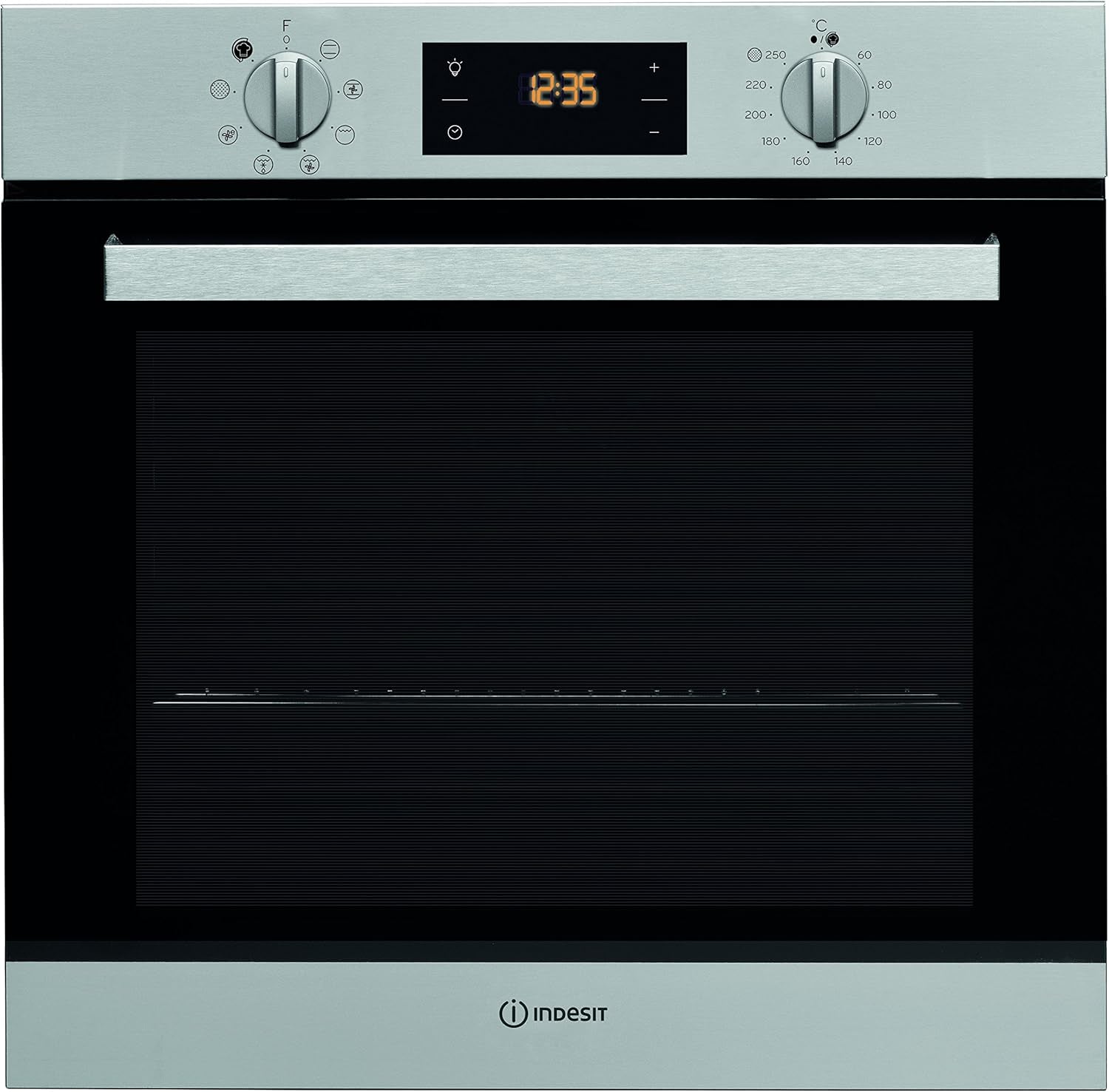 INDESIT Four Encastrable Pyrolyse IFW6540PIX, 66 Litres, 7 Modes De Cuisson