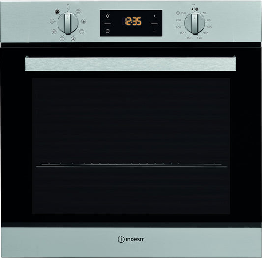 INDESIT Four Encastrable Pyrolyse IFW6540PIX, 66 Litres, 7 Modes De Cuisson