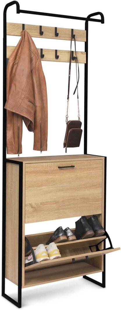 - Vestiaire D'Entrée LUIS Meuble Chaussures 2 Portes Design Industriel
