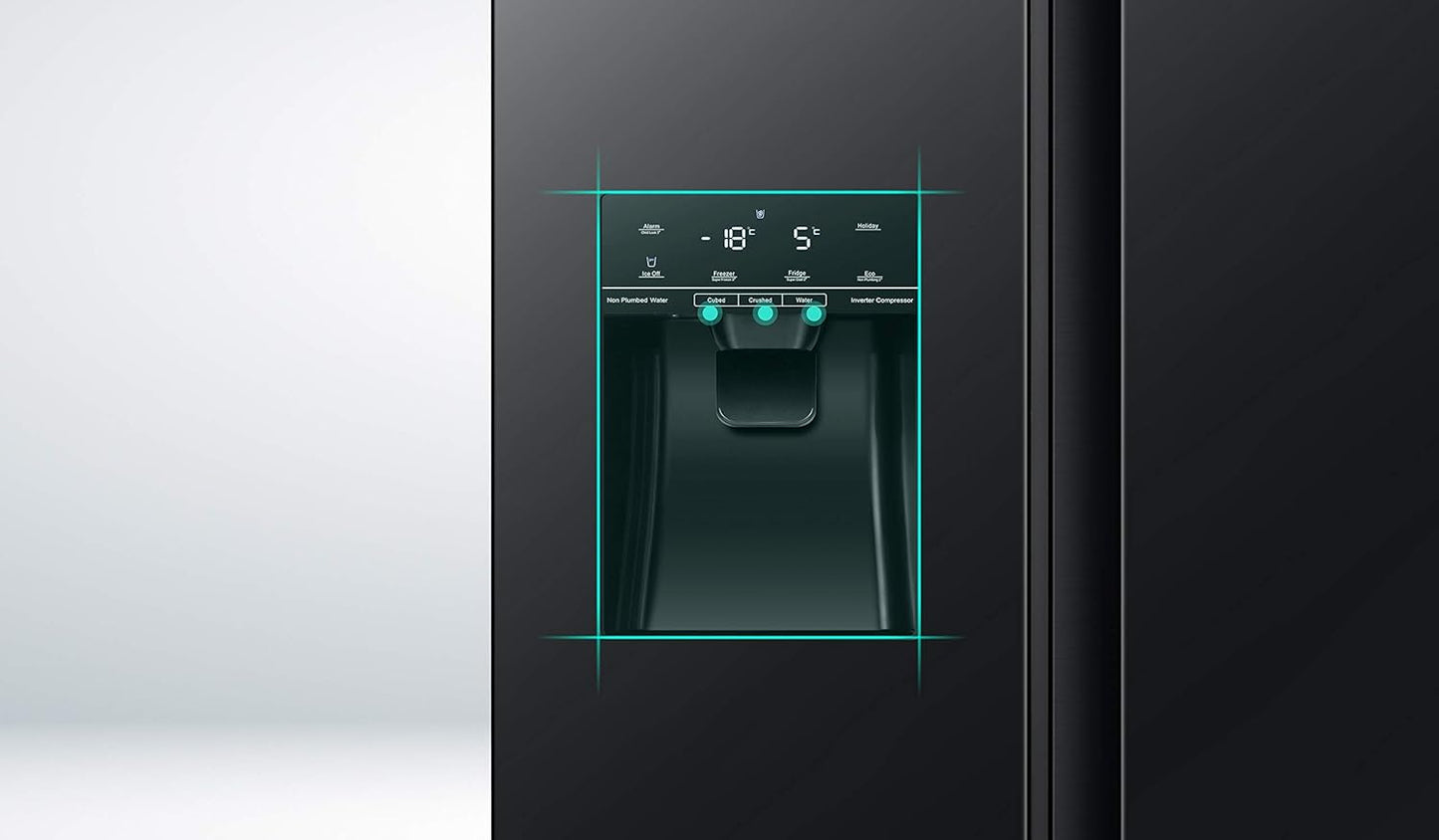 Hisense RS694N4TFE Frigo Américain Autoportante 562 L E Noir