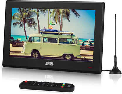 DA100D TV Portable TNT HD 10,1" Avec Enregistreur&Lecteur Multimédia | Enregistreur PVR Avec Timeshift Contrôle Du Direct, Entrées HDMI&AV, Sur Secteur/Piles Rechargeables AA/12V Camping-Car