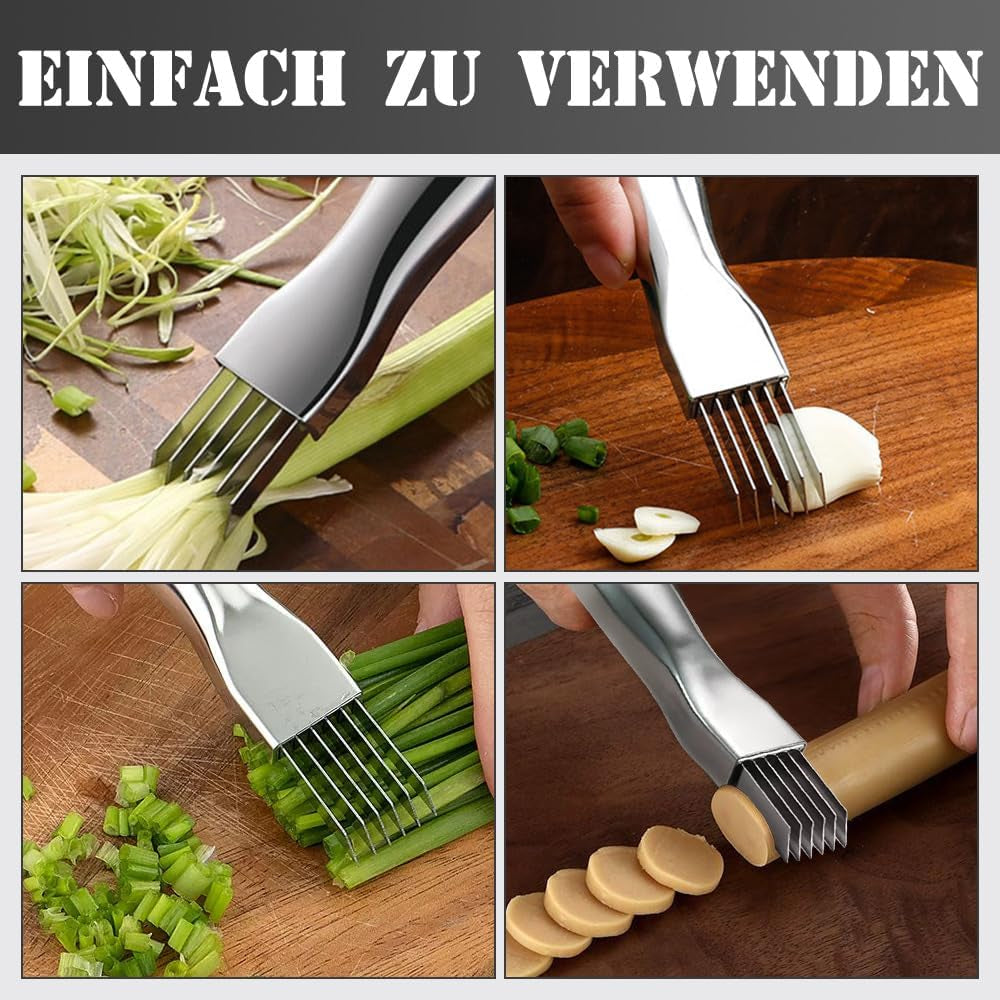 Shred Silk the Knife, 2024 New Couteau À Oignon Vert Haché En Acier Inoxydable, Couteau À Déchiqueter, Couteau À Déchiqueter, Gadget Multifonctionnel Pour Trancher Les Aliments Ménagers (1Pcs)