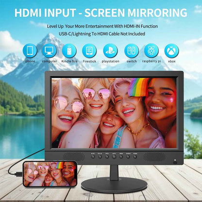 TV Numérique 16 Pouces Freeview | Tuner DVB-T2, Entrée AV, HDMI/VGA, Port USB, Alimentation 12V Voiture Ou Secteur, Télécommande
