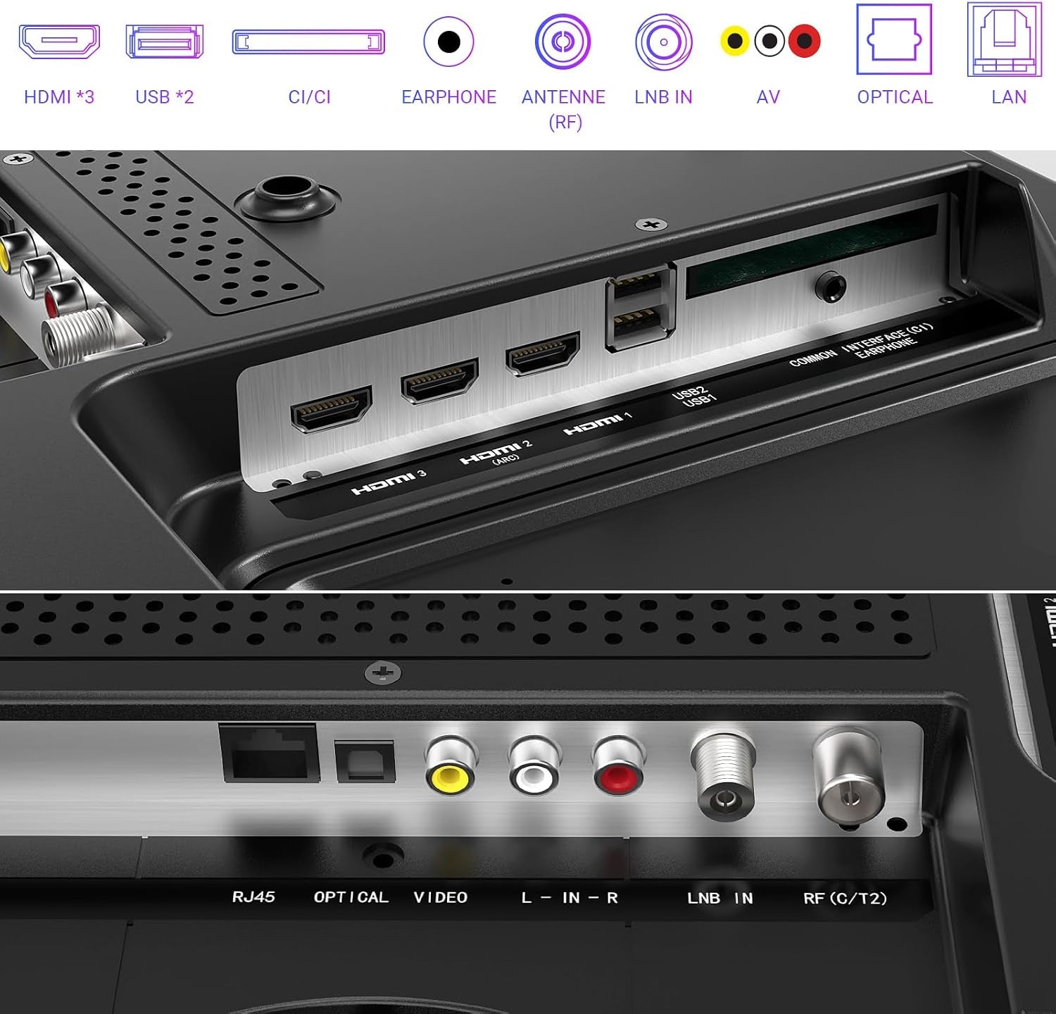 TUV32FN1B Smart TV 32 Pouces (80 Cm), Full HD Sans Bord Connectée Télévision Avec Wifi, Bluetooth, App Store, Airplay, Triple Tuner (DVB-T/T2, DVB-C, DVB-S/S2), Molotov Et Plus