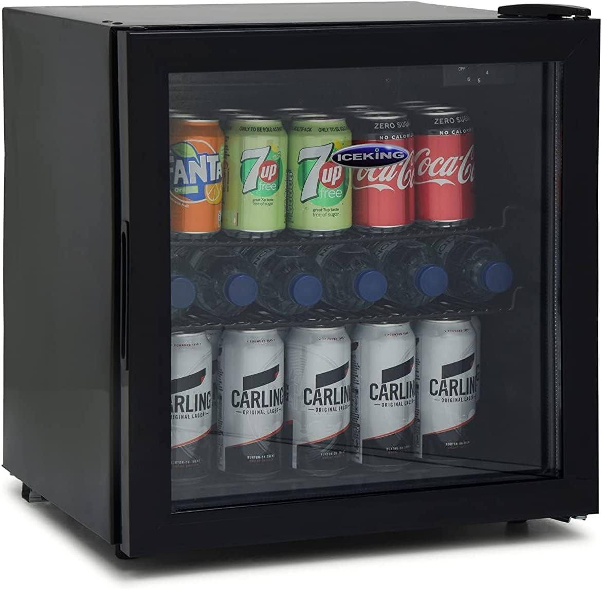 ICE KING DF48KE Mini Réfrigérateur De Table De 49 L Avec Porte En Verre, Respectueux De L'Environnement - Noir