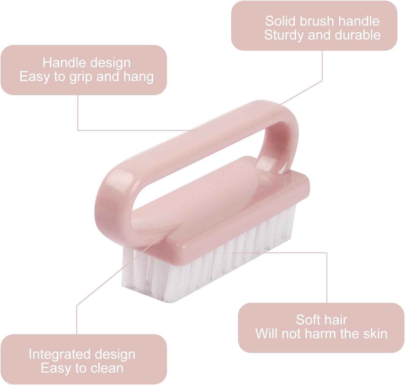 3 Pièces Brosse À Ongles, Poignée En Plastique Outil De Brosse De Nettoyage Des Ongles, Brosse a Ongles Main Pour Nettoyage Les Ongles Quotidien, Pinceau Nail Art(Pink) | Brosse a Ongles Main Pour Nettoyage Les Ongles Quotidien, Pinceau Nail Art(Pink)