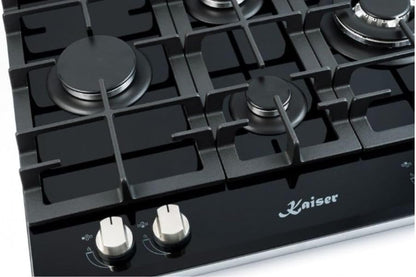 KCG 6394 Turbo, Plaque De Cuisson Au Gaz 60 Cm, Verre Noir Exclusif - Autonome - Plaque De Cuisson - 4 Brûleurs De Haute Qualité -3,8 Kw - Brûleur WOK - Gaz Naturel Et Propane Possible