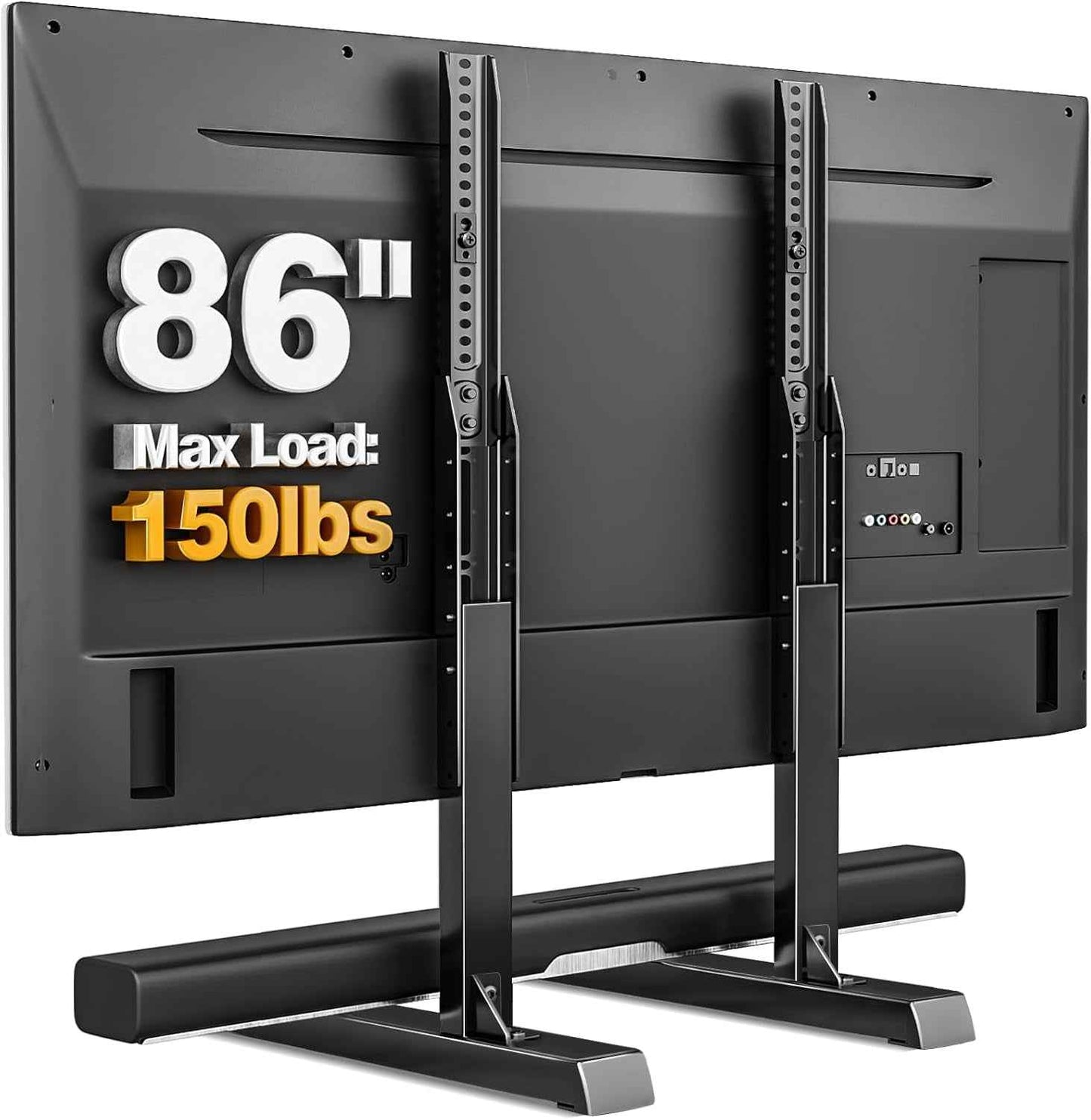 Support TV De Table Pour Téléviseurs 37 À 86 Pouces VESA Max 800X600Mm | Pieds De TV Réglables En Hauteur, Base De Support TV Avec Gestion Des Câbles Pieds En Acier Supportent Jusqu'À 68 KG