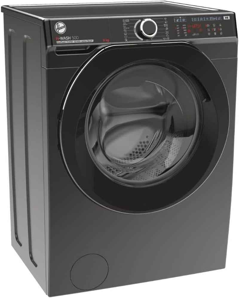 Lave-Linge Hublot  H-WASH 500 HWP49AMBCR/1-S - 9 Kg - Induction - 1400 Trs/Min - Classe a - Connecté - Vapeur - Anthracit