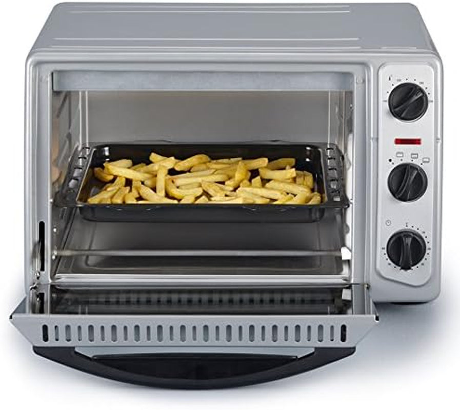 Mini-Four 20 L Avec Grille Et Plaque De Cuisson Incluses, Four Posable 1 500 W Design Simple Et Élégant, Mini-Four Électrique Avec Minuteur 60 Min, Argent, to 2045