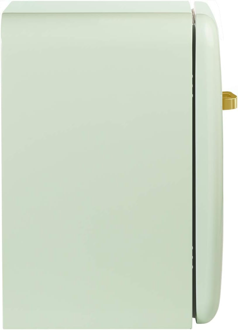 / RETRO FRIDGE 83.5 Gold/Réfrigérateur Vert Avec Poignée Or/Pratique Et Fonctionnel, Matériaux Résistants