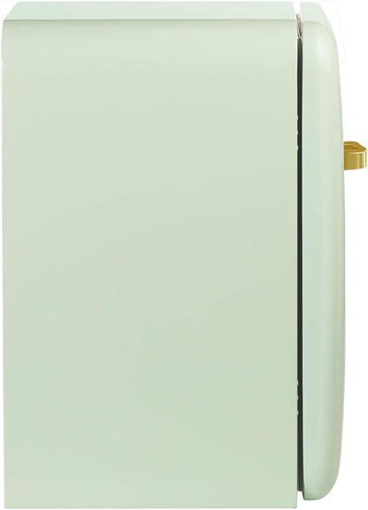 / RETRO FRIDGE 83.5 Gold/Réfrigérateur Vert Avec Poignée Or/Pratique Et Fonctionnel, Matériaux Résistants