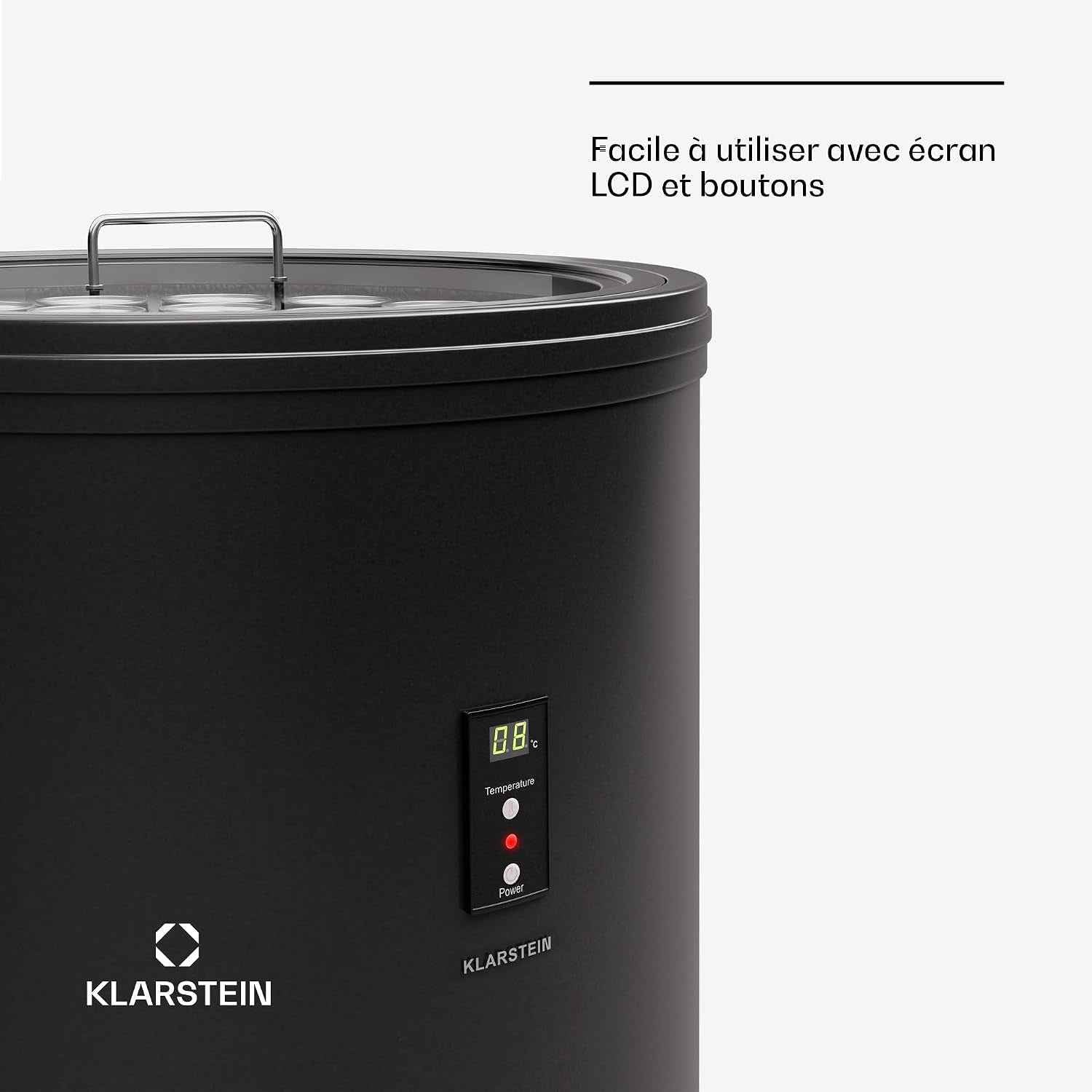 Klarstein Beersafe L Réfrigérateur Avec Écran LED, Réfrigérateur De Chambre Inox, Réfrigérateur À Boissons Intérieur/Extérieur, Cave À Vin Pour Boissons, Réfrigérateur 50 L Avec Vue 360°, 0-16°C