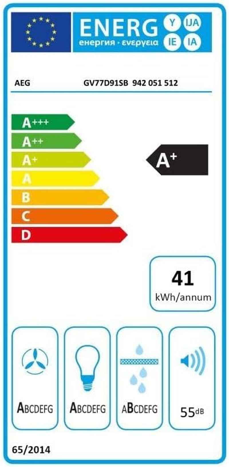 Hotte Décorative AEG GV77D91SB Silencetech