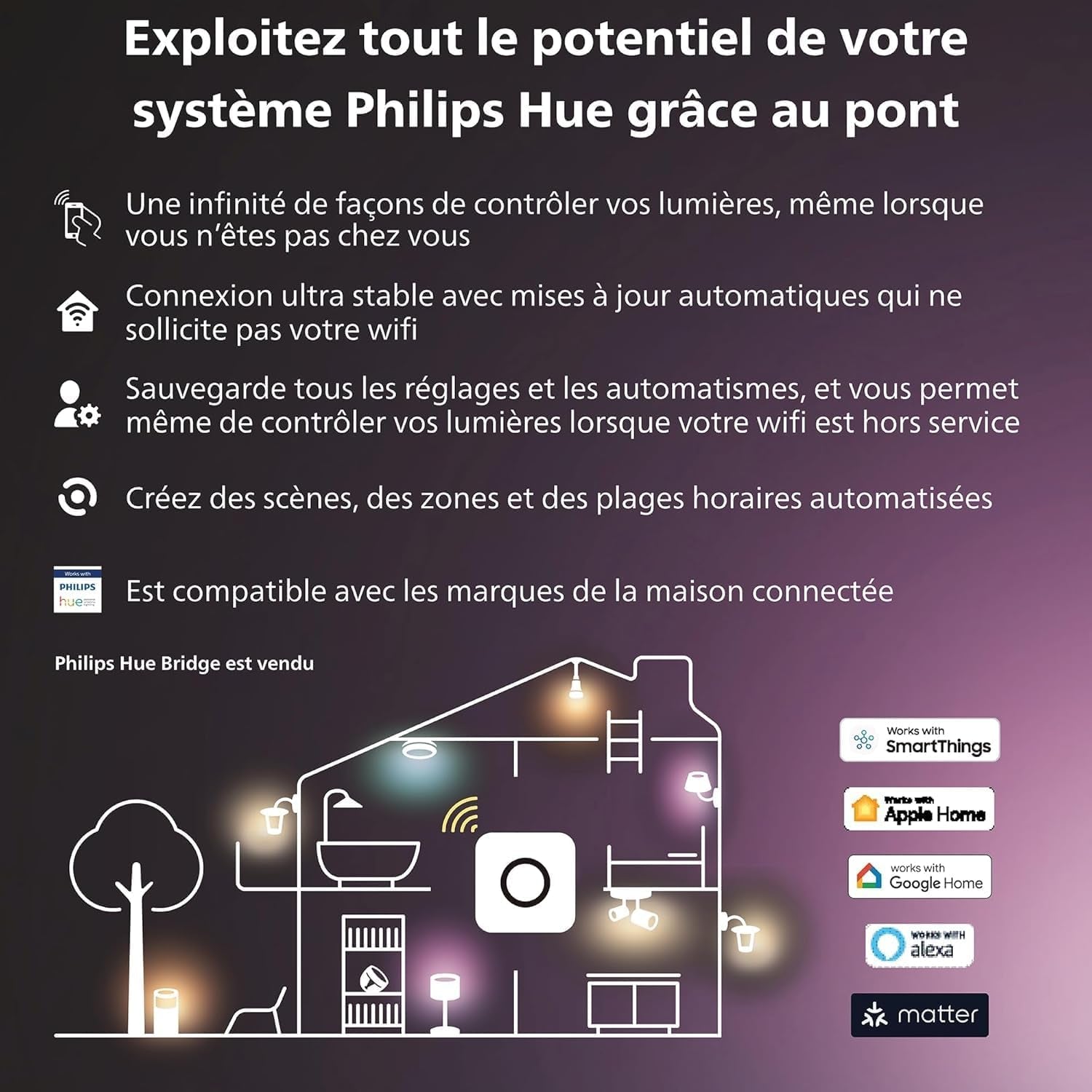 Philips Hue White & Color Ambiance Applique Murale Extérieur IMPRESS, Kit De Base Jusqu'À 16 M De Couleurs, Noir, Luminaire Philips Compatible Alexa, Google Assistant Et Apple Homekit