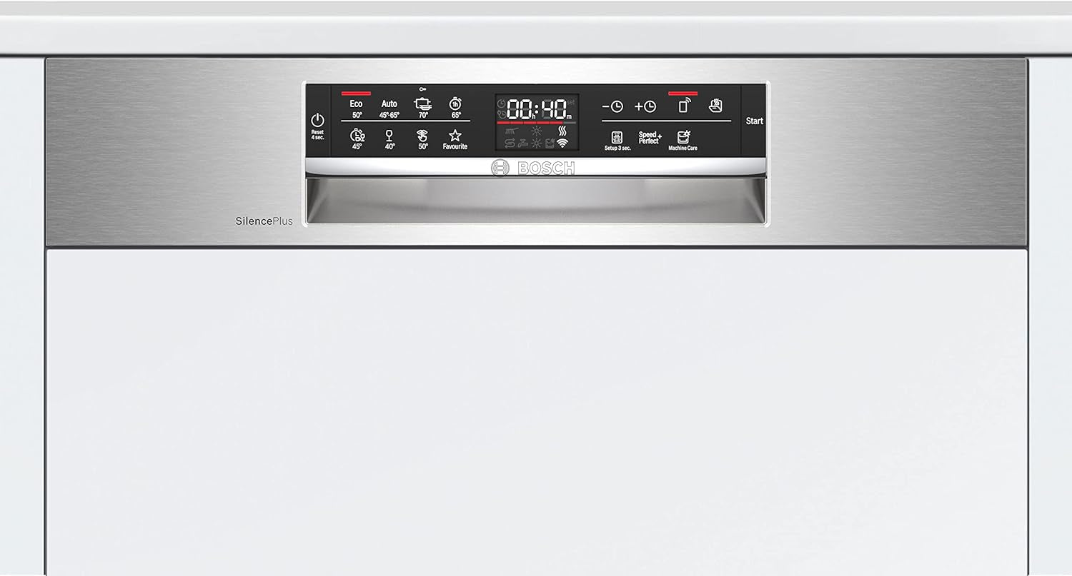 SMI6ECS93E - Série 6 - Lave-Vaisselle Encastrable Avec Bandeau - Home Connect - 13 Couverts - Silence plus 40 Db - Metallic