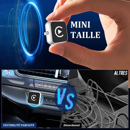 Carplay Sans Fil 2 En 1 Pour Apple Carplay/Android Auto Adaptateur | Mini Sans Fil Pour Iphone Ios 10+/Android 11+ Et plus De 2016 Voitures, Typ-C/Usb, Car Play Voiture (‌Gris Foncé‌) 1 Pièce