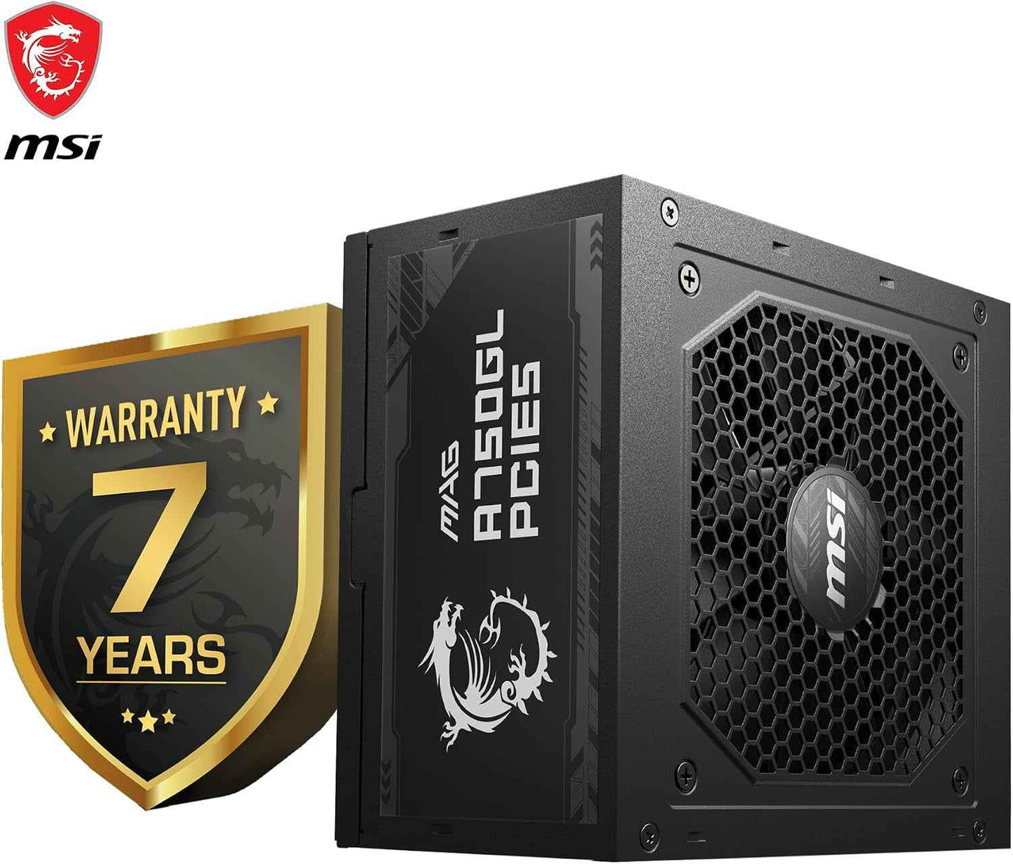 MSI MAG A750GL PCIE5 Alimentation Modulaire ATX 3.1, 80 plus Gold | 750W, Compatible Pcie 5.0, Ventilateur FDB 120Mm, Full-Bridge LLC, Câbles Plats Noirs, Garantie 7 Ans