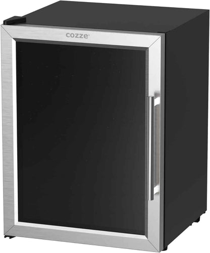 ® Réfrigérateur 60L – Porte Vitrée & Cadre Acier Inoxydable – Frigo Compact Pour Cuisine Extérieure – Silencieux 46Db – Classe Énergétique G – Design Noir
