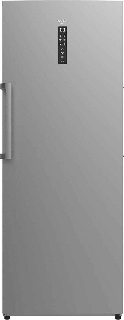 Congélateur Vertical 380L Bolero Coolmarket UF 380 Inox, Moteur Inverter Plus, Économie D’Énergie, Total No Frost, Écran De Contrôle, Convertible En Réfrigérateur, Acier Inox