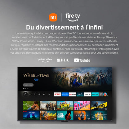 XIAOMI TV F 65, 165 Cm (65 Pouces), 4K UHD, Smart TV, Fire OS8, Contrôle Vocal Alexa, HDR10, MEMC, 60Hz Avec 120Hz Game Boost Mode, 2Go+32Go, Compatible Avec Apple Airplay