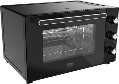 Beko - BMF60B - Four Électrique, Cuisson Ventilée, 60 Litres, 2000 W, 5 Fonctions, Minuterie 120 Min, Température Jusqu'À 230° - Noir, 62 X 38,5 X 52H Cm