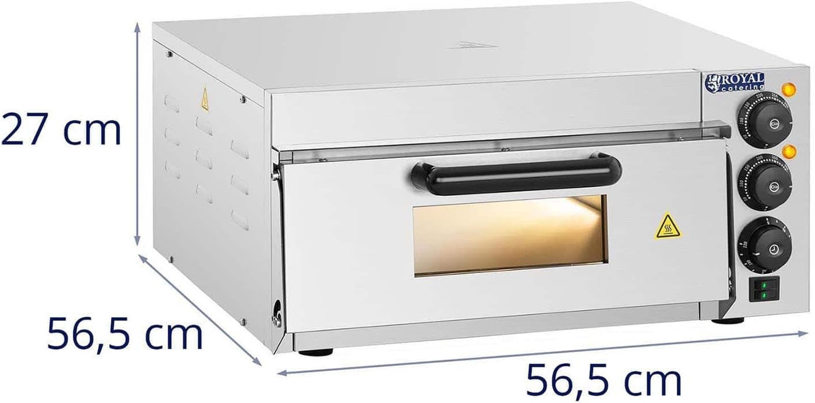 Four À Pizza Electrique RCPO-2000-1PE (2000W, Argile Réfractaire, Pierre De Cuisson, Surface De Cuisson De 40X40X1,5Cm, Fonction Minuterie Jusqu'À 120 Min)