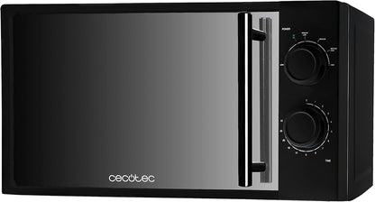Micro-Ondes Allblack. Capacité De 20 L, 700 W De Puissance, 6 Niveaux De Fonctionnement, Minuterie 30 Minutes, Mode Décongeler, Finition Noir.