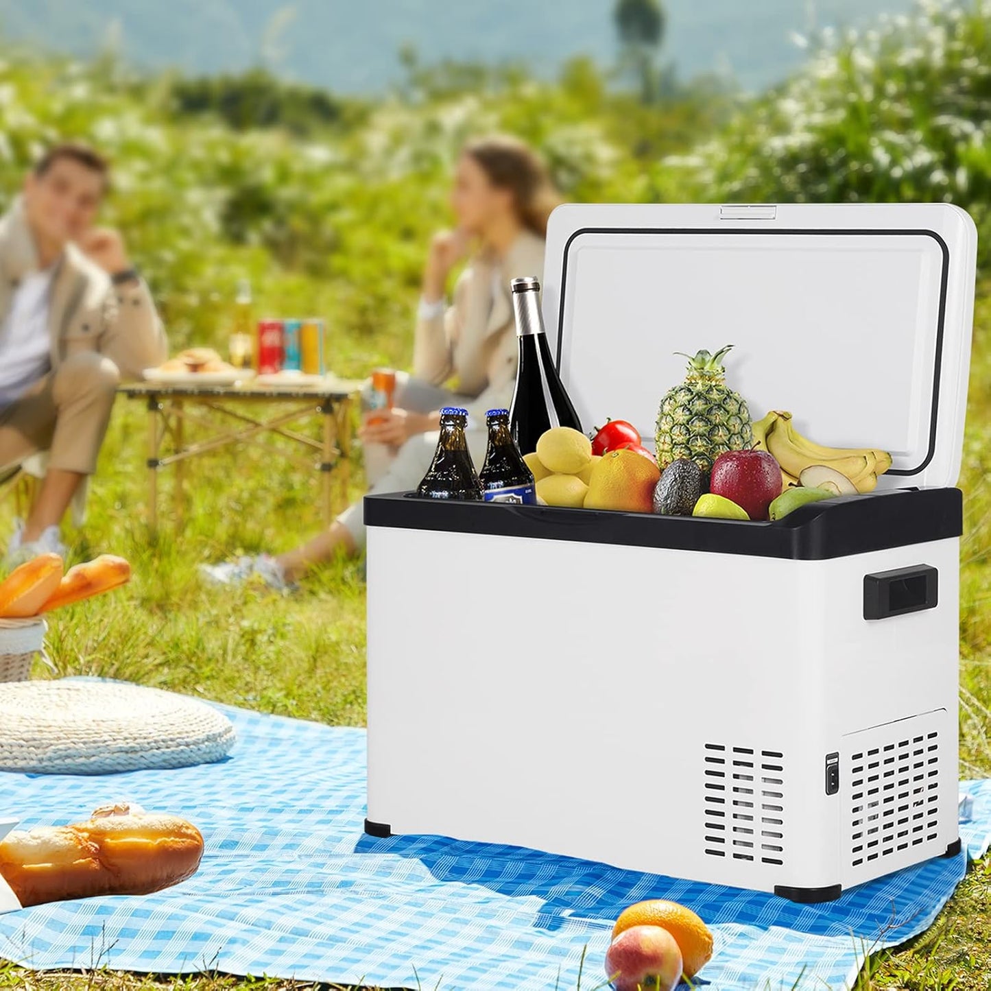 Mini Frigo De Voiture 12/24V, Petit Réfrigérateur À Compresseur Portable Froid Glacière Électrique 30L Pour Boisson, Congélateur Camping Pour Chambre Kue011Wsz