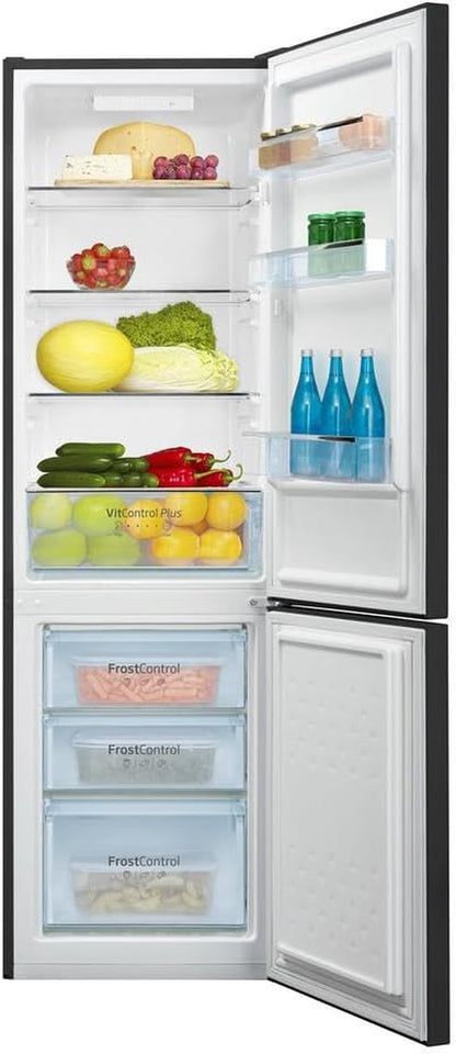 Amica KGCL 387 150 S Stand Kühl-Gefrierkombination, 55 Cm Breit, 262 L, Automatische Abtauung, Frostcontrol, Superkühlen, Vitcontrol, Edelstahl Schwarz